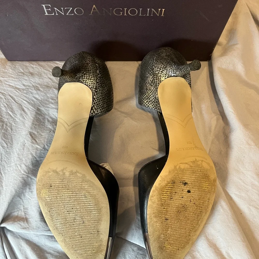 Enzo Angiolini Black Women's Shoes Kitten Heel - Picture 5 of 7